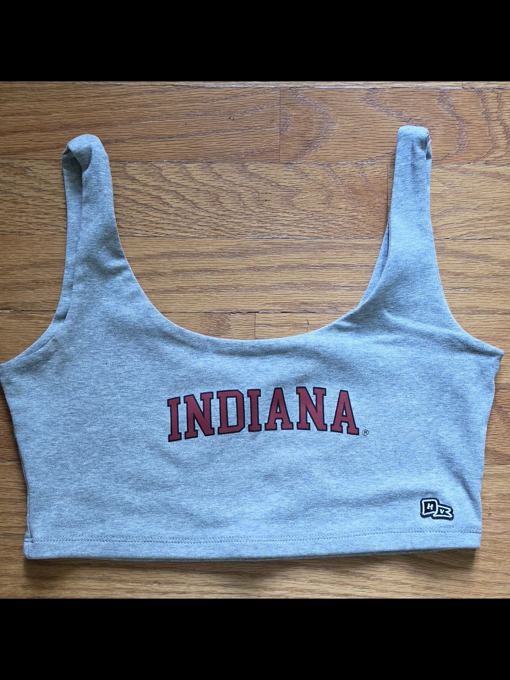 Indiana Grey Scoop Neck Crop Tank